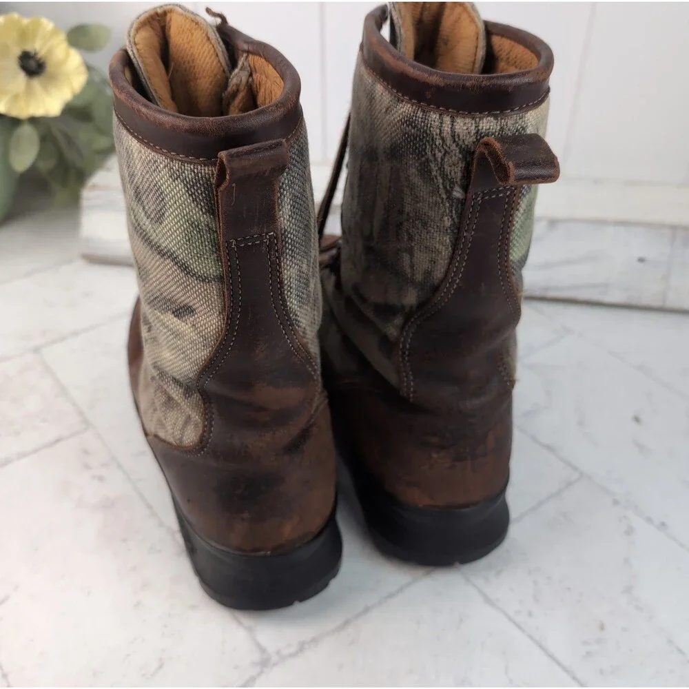 Vintage DANNER  Size 10 D  Camo Brown Hunting Field Boots Gore-Tex Vibram